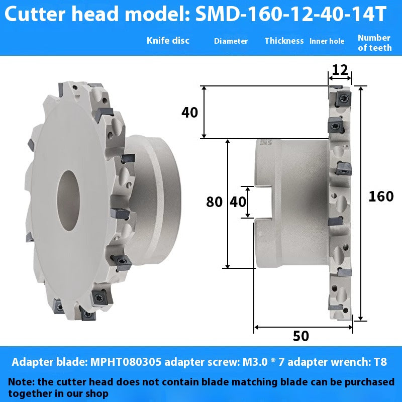 2079-CNC sleeve SMD side and face milling cutterhead CNC indexable chip SMC cutterhead T-slot grooving MPHT06 Shandong Denso Pricision Tools Co.,Ltd.
